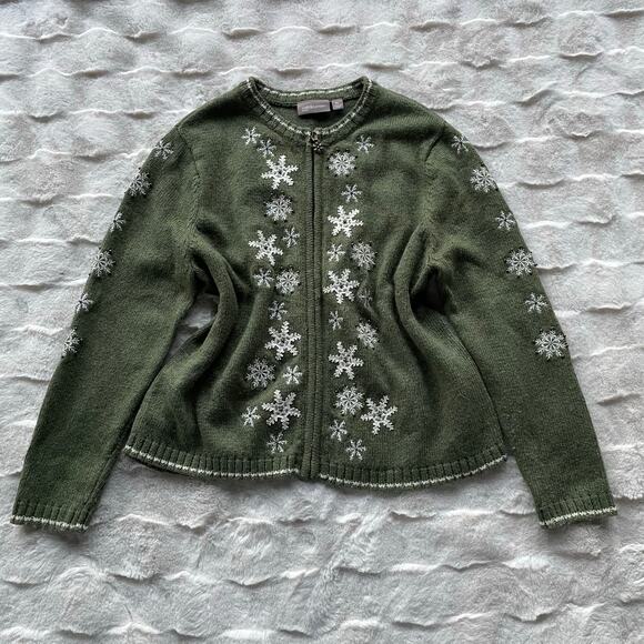 🔥Croft & Barrow Snowflakes Winter Core Holiday Christmas Ugly Knitted Sweater - Picture 5 of 14